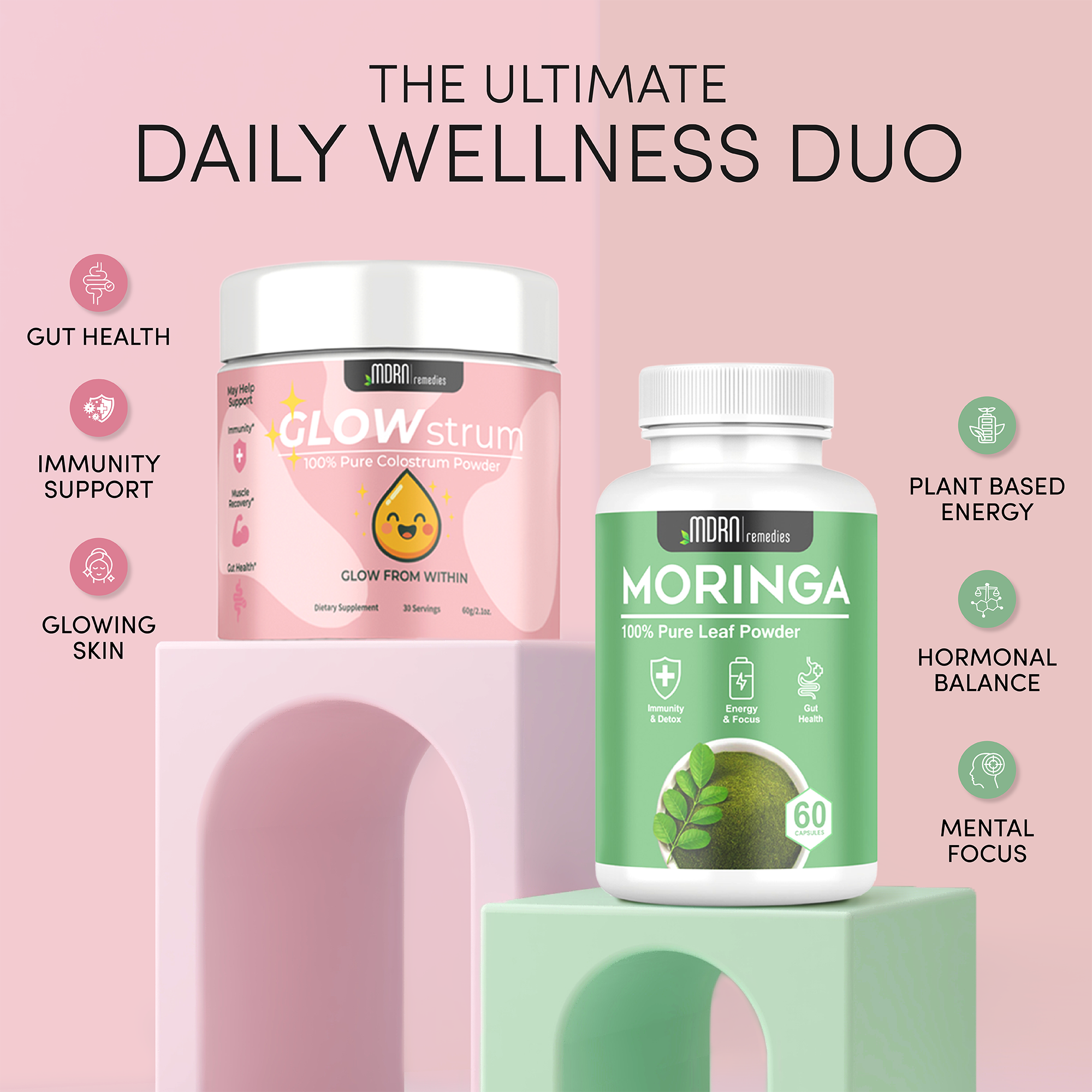 Gut & Glow Bundle - Pure Moringa & Glowstrum