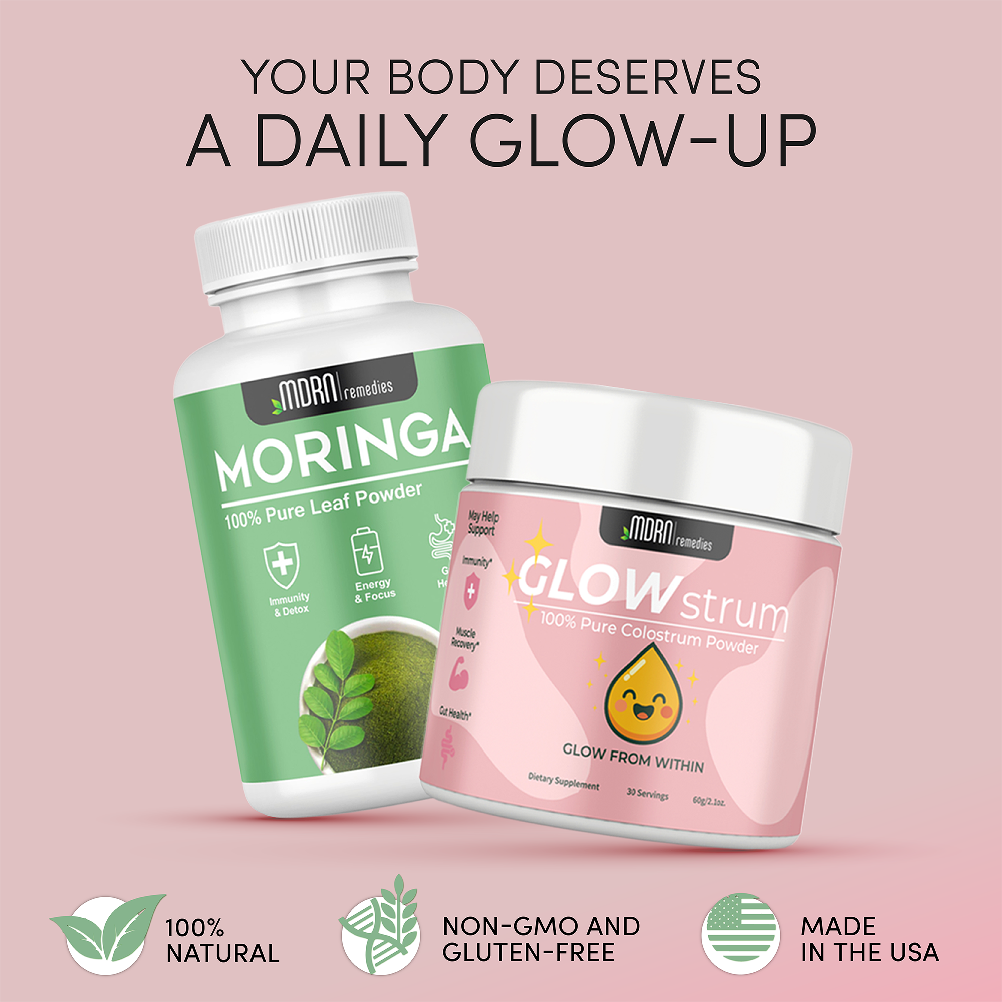 Gut & Glow Bundle - Pure Moringa & Glowstrum