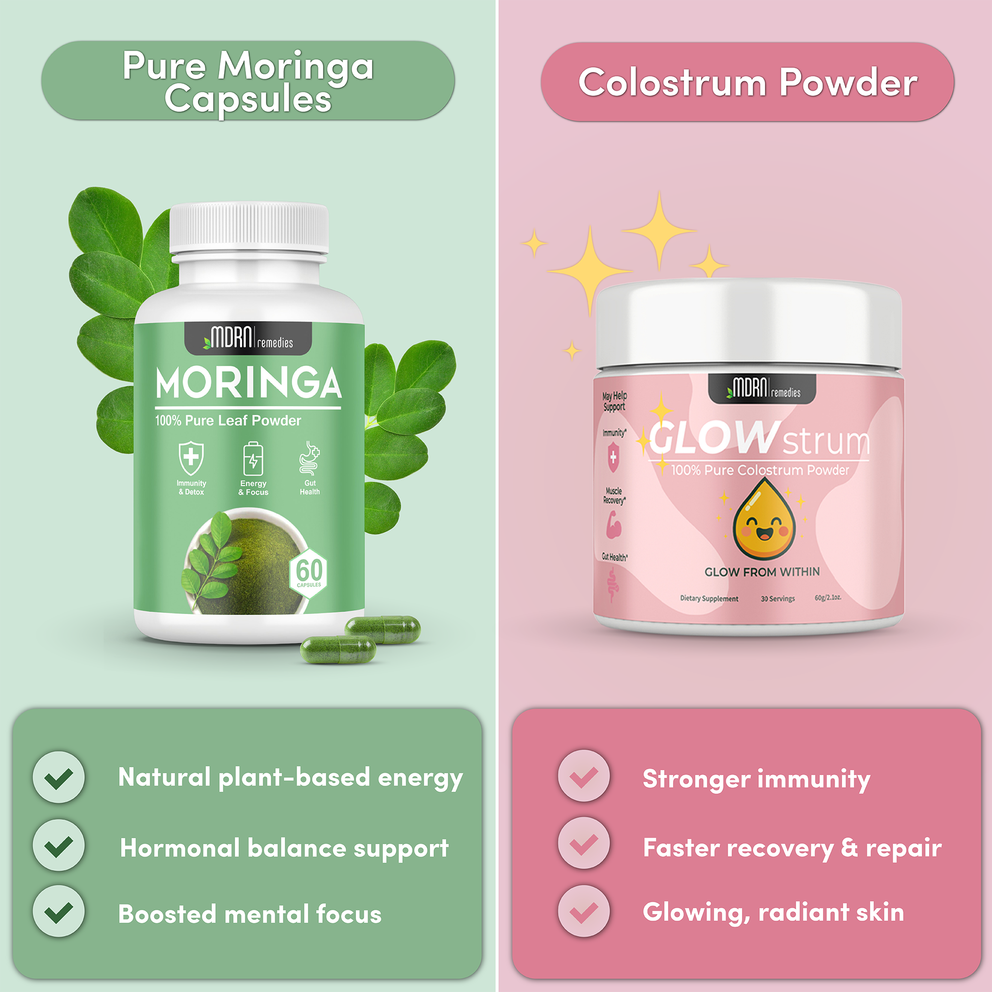 Gut & Glow Bundle - Pure Moringa & Glowstrum