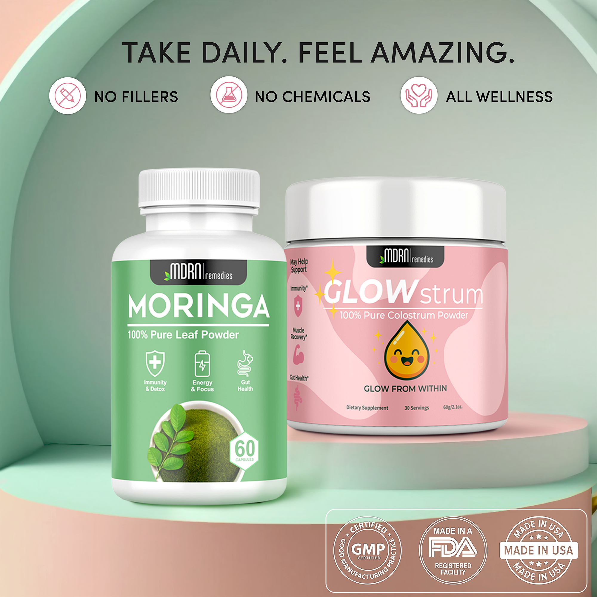 Gut & Glow Bundle - Pure Moringa & Glowstrum