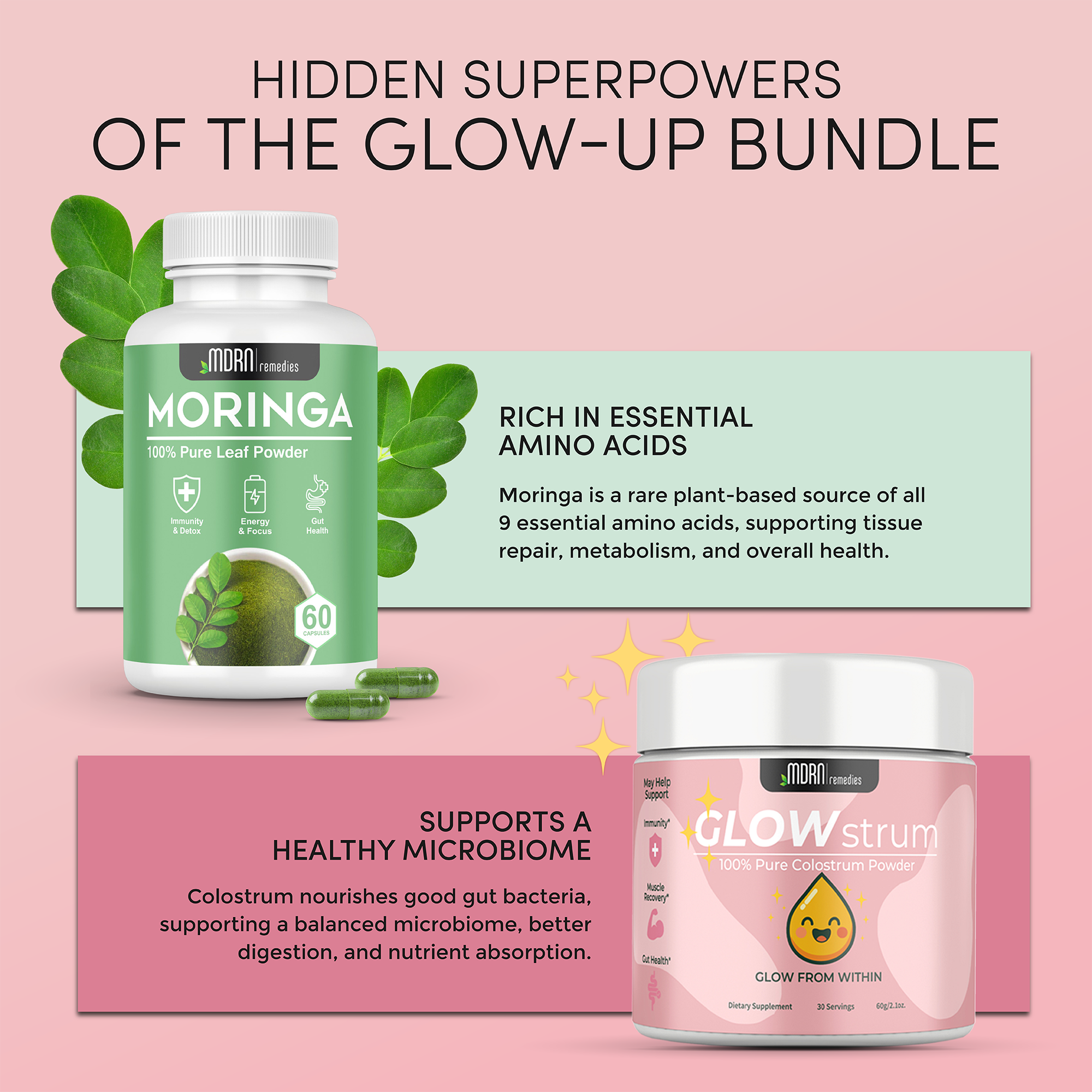 Gut & Glow Bundle - Pure Moringa & Glowstrum