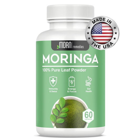 Cápsulas de polvo de moringa pura 