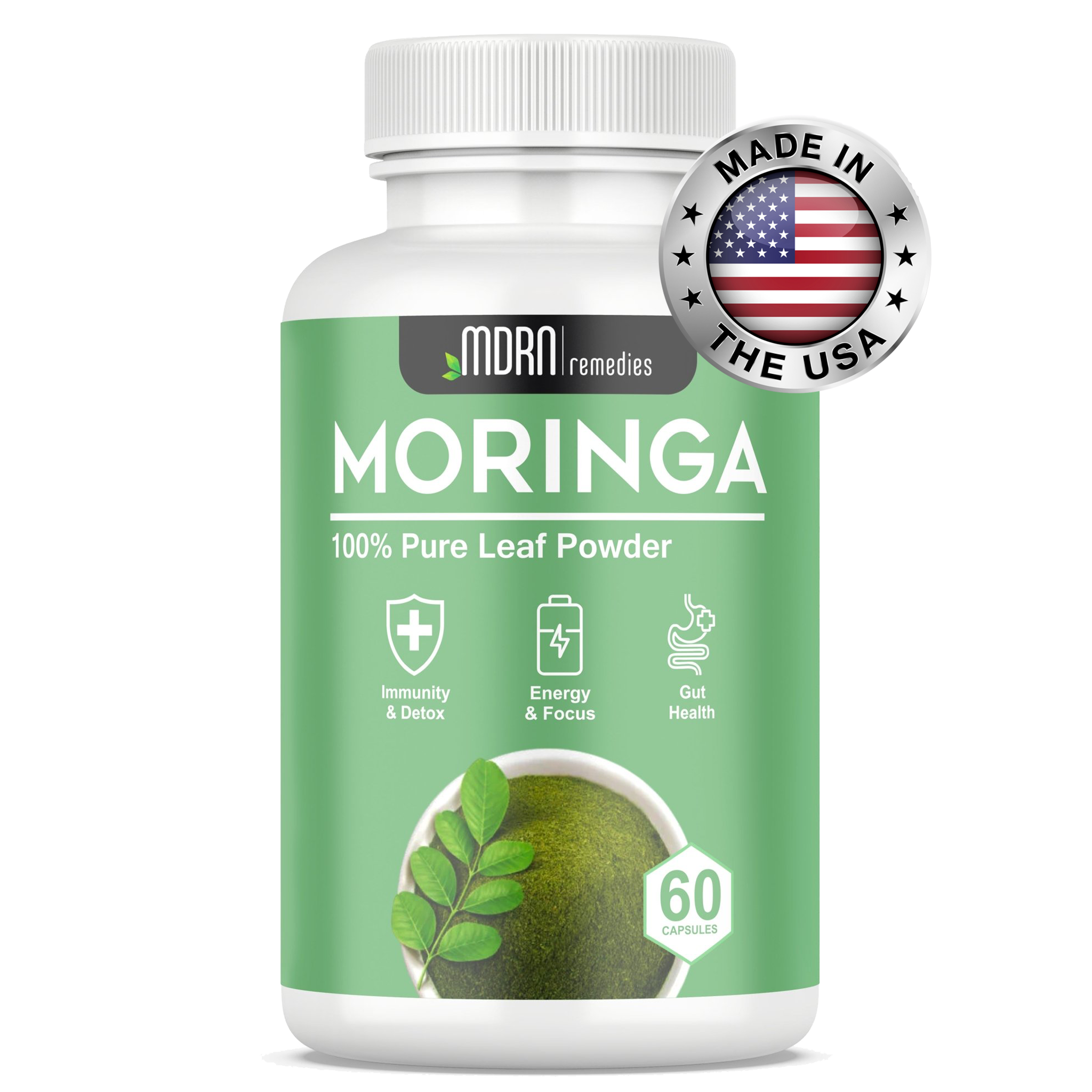 Pure Moringa Powder Capsules -
